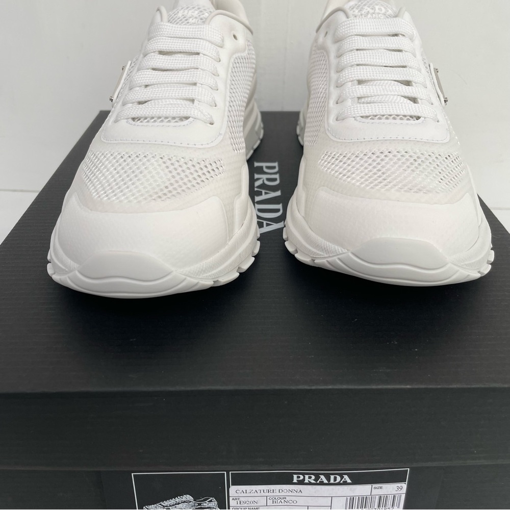 Prada Prax 2.0 Fabric And Mesh Sneakers White NWT In Box - Picture 9 of 15